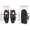 vidaXL 3 in 1 Snowshoes Black 21 inches Aluminum and HDPE