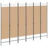 vidaXL 6-Panel Room Divider Beige 240 x 180 cm Fabric