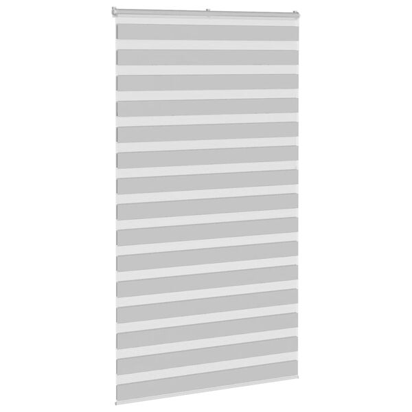 vidaXL Zebra Blind Light Grey 135x200 cm Fabric Width 130.9 cm Polyester