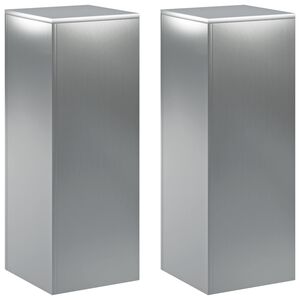 vidaXL Plant Stand 2 pcs Silver 30 x 30 x 80 cm Stainless Steel