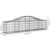 vidaXL Arched Gabion Baskets 3 pcs 200x30x40/60 cm Galvanised Iron