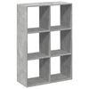 vidaXL Room Divider Bookcase Concrete Grey 69,5x29x103,5 cm Engineered Wood