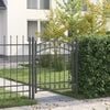 vidaXL Fence Gate with Lock Grey 125 x 100 cm Powder-coated steel