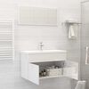 vidaXL Bathroom Furniture Set High Gloss White Engineered Wood