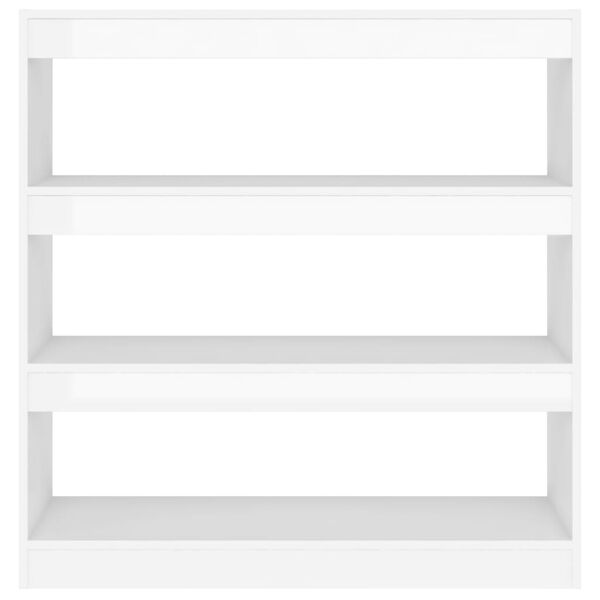 vidaXL Book Cabinet/Room Divider High Gloss White 100x30x103 cm