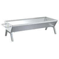 vidaXL BBQ Tray Silver 118x42x30.5 cm Stainless Steel