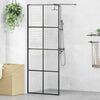 vidaXL Walk-in Shower Wall with Clear ESG Glass 80x195 cm Black