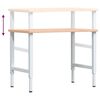vidaXL Workbench 100x(55-60)x(71.5-98) cm Solid Wood Beech