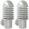 vidaXL Outdoor Wall Lights 2pcs Silver Stainless Steel
