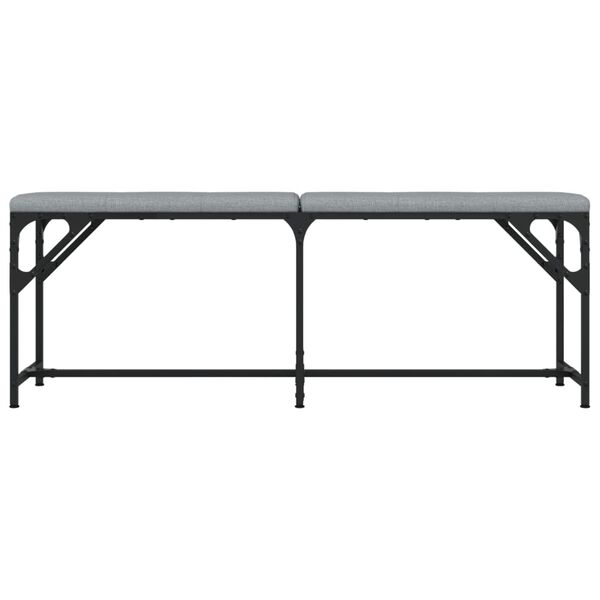 vidaXL Dining Bench Light Grey 124x32x45 cm Steel and Fabric