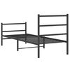 vidaXL Metal Bed Frame without Mattress with Footboard Black 75x190cm