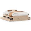 vidaXL Bed Frame without Mattress with Drawers 150x200 cm King Size Solid Wood Pine