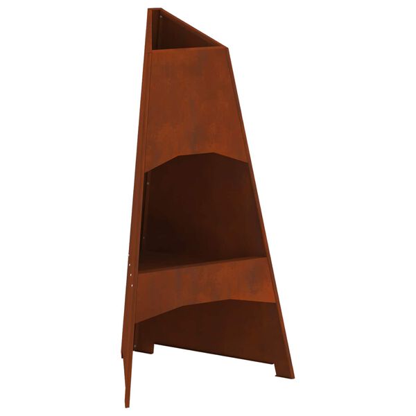 vidaXL Fire Pit Brown 50 x 50 x 95 cm Weathering Steel