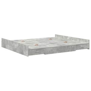 vidaXL Storage Bed Frame Concrete Grey 200 x 200 cm Engineered Wood