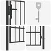 vidaXL Fence Gate Boxtel Single Door with Arched Top Steel 1x1.75 m Black