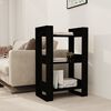 vidaXL Book Cabinet/Room Divider Black 60x35x91 cm Solid Wood Pine