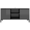 vidaXL TV Cabinet with Metal Legs High Gloss Grey 103.5x35x50 cm