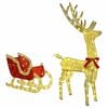 vidaXL Reindeer Pull Sleigh Warm white 151 x 28 x 128.5 cm Fabric
