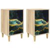 vidaXL Bedside Cabinet WIJHE 2 pcs Sonoma Oak 36 x 33 x 60 cm