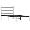 vidaXL Metal Bed Frame without Mattress with Headboard Black 80x200cm