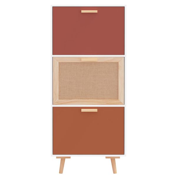 vidaXL Shoe Cabinet White 52x25x120 cm Engineered Wood