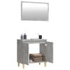 vidaXL 2 Piece Bathroom Furniture Set Concrete Grey Engineered Wood