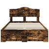vidaXL Bed Frame with Drawer Smoked Oak 120 x 190 cm Engineered Wood