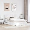 vidaXL Bed Frame with Headboard White 140 x 190 cm Engineered Wood
