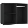 vidaXL LED Dressing Table with Cabinets Black Engineered Wood