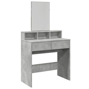 vidaXL Dressing Table with Mirror Concrete Grey 80x41x144,5 cm