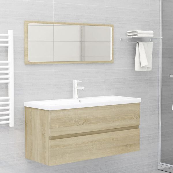 vidaXL Bathroom Furniture Set Sonoma Oak Engineered Wood