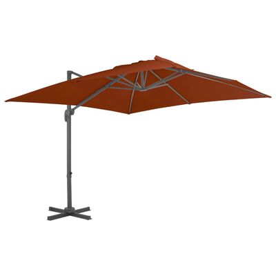 vidaXL Cantilever Umbrella with Aluminium Pole Terracotta 300x300 cm