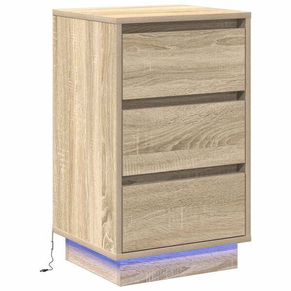 vidaXL Bedside Cabinet Sonoma Oak 39 x 34.5 x 65 cm Engineered wood
