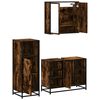 vidaXL 3 Piece Bathroom Furniture Set Smoked Oak Engineered Wood