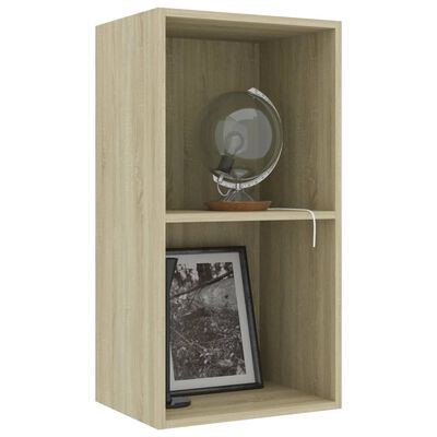 vidaXL 2-Tier Book Cabinet Sonoma Oak 40x30x76.5 cm Engineered Wood