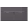 vidaXL 2 Piece Bathroom Furniture Set High Gloss Grey Engineered Wood