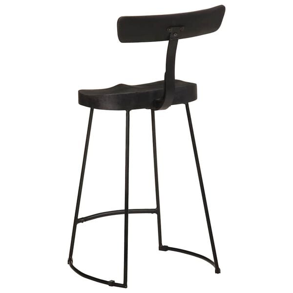 vidaXL Bar Stools 2 pcs Black 49x43x88 cm Solid Wood Mango