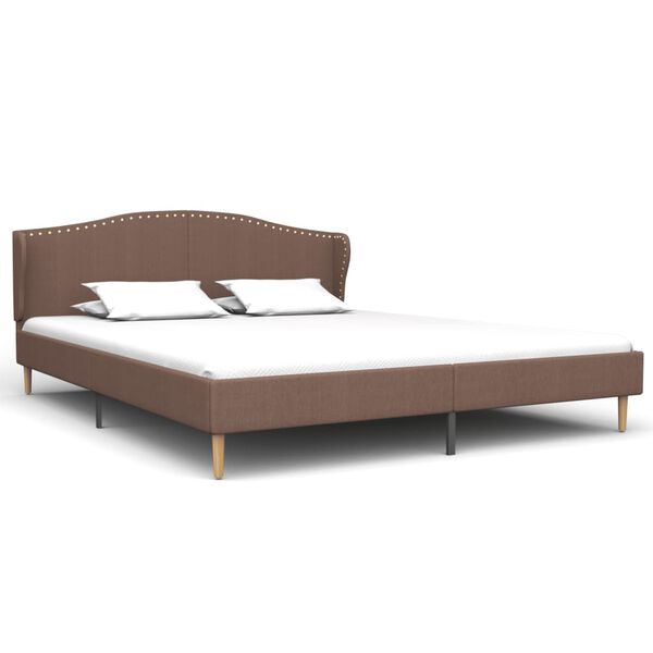vidaXL Bed Frame without Mattress Brown Fabric 150x200 cm King Size