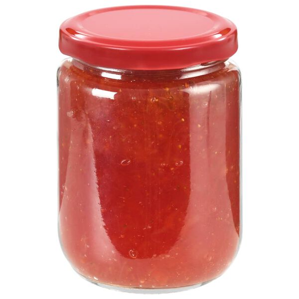 vidaXL Glass Jam Jars with Red Lid 96 pcs 230 ml