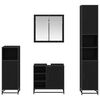 vidaXL Bathroom Furniture Set 4 pcs Black Oak Engineered Wood