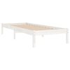 vidaXL Bed Frame without Mattress White Solid Wood Single