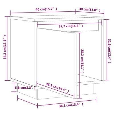 vidaXL Bedside Cabinets 2 pcs Grey 40x30x40 cm Solid Wood Pine