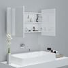 vidaXL LED Bathroom Mirror Cabinet High Gloss White 80x12x45 cm Acrylic