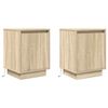 vidaXL Bedside Cabinets with LED Lights&nbsp;2 pcs Sonoma Oak 38x34x50 cm