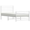 vidaXL Metal Bed Frame without Mattress with Footboard White 100x200cm