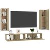 vidaXL 4 Piece TV Cabinet Set Sonoma Oak Engineered Wood