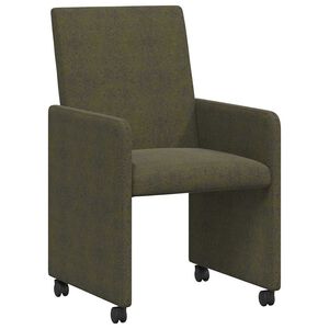 vidaXL Dining Chairs with Wheels 2 pcs Army green 57 x 66 x 94 cm