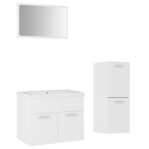 vidaXL Bathroom Furniture Set White Engineered Wood