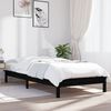 vidaXL Bed Frame without Mattress Black Single Solid Wood