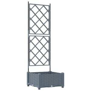 vidaXL Garden Planter LiGht Grey 40 x 40 x 125.5 cm Steel